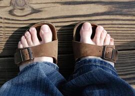 Healthy legs in sandals